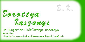 dorottya kaszonyi business card